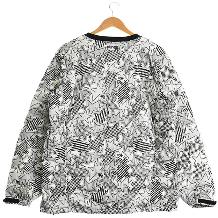 (未使用タグ付) CPGゴルフ スニード ジャケット 総柄 袖ロゴ 中綿 メンズ 長袖中綿スニードジャック ブラック系【中古】ゴルフウェア